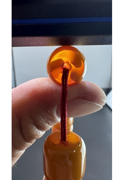 MirgeShoes Eski Döküm Rüzgar Gülü Hareli Sarı 95 Gr Sıkma Kehribar Tesbih AHTES2140