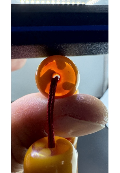 MirgeShoes Eski Döküm Rüzgar Gülü Hareli Sarı 96 Gr Sıkma Kehribar Tesbih AHTES2144