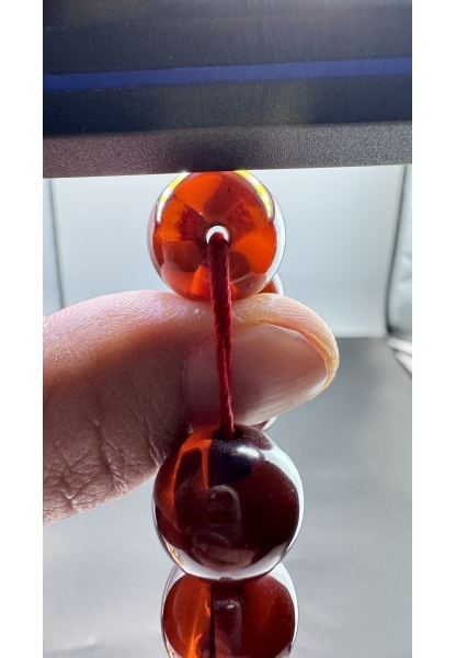 MirgeShoes Eski Döküm Rüzgar Gülü Hareli Vişne 101 Gr Sıkma Kehribar Tesbih AHTES2128