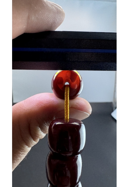 MirgeShoes Eski Döküm Rüzgar Gülü Hareli Vişne 118 Gr Sıkma Kehribar Tesbih AHTES2133