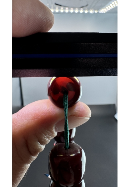 MirgeShoes Eski Döküm Rüzgar Gülü Hareli Vişne 119 Gr Sıkma Kehribar Tesbih AHTES2132