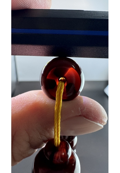 MirgeShoes Eski Döküm Rüzgar Gülü Hareli Vişne 120 Gr Sıkma Kehribar Tesbih AHTES2139