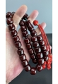 MirgeShoes Eski Döküm Rüzgar Gülü Hareli Vişne 120 Gr Sıkma Kehribar Tesbih AHTES2142