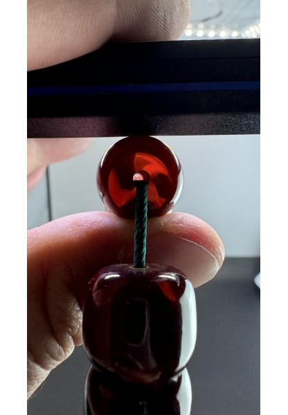 MirgeShoes Eski Döküm Rüzgar Gülü Hareli Vişne 123 Gr Sıkma Kehribar Tesbih AHTES2147