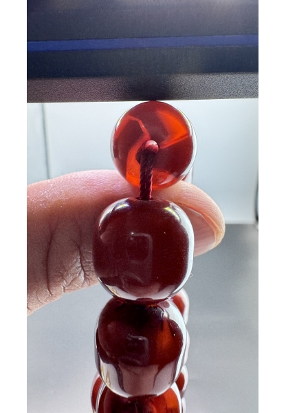 MirgeShoes Eski Döküm Rüzgar Gülü Hareli Vişne 93 Gr Sıkma Kehribar Tesbih AHTES2127