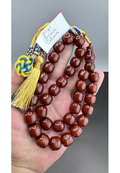 MirgeShoes Eski Döküm Rüzgar Gülü Hareli Vişne 93 Gr Sıkma Kehribar Tesbih AHTES2127