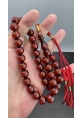 MirgeShoes Eski Döküm Sürmeli Hareli Vişne 49 Gr Sıkma Kehribar Tesbih AHTES2103