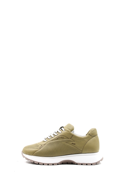 MirgeShoes Avakado Bağcıklı Kadın Spor Ayakkabı İçi Dışı Hakiki Deri MRG012682611297