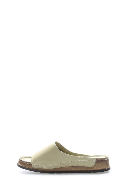 MirgeShoes Kadın Terlik İçi Dışı Hakiki Deri Avakado   MRG011102261526