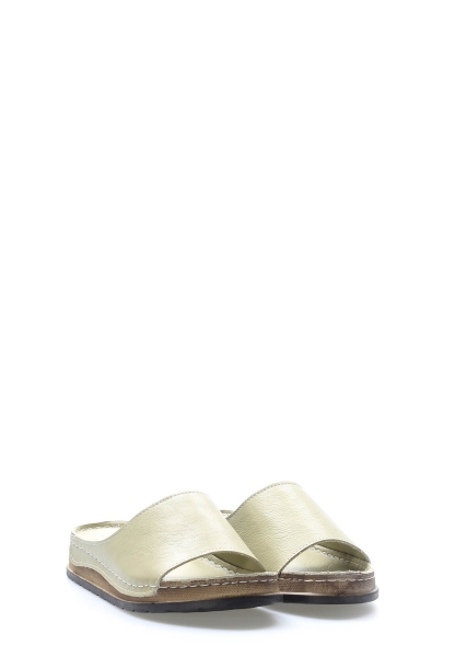 MirgeShoes Kadın Terlik İçi Dışı Hakiki Deri Avakado   MRG011102261526