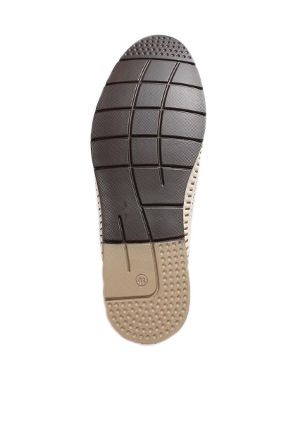 MirgeShoes Bej Bağcıksız Erkek Casual Ayakkabı İçi Dışı Hakiki Deri MRG0184113107122730