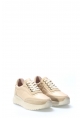 MirgeShoes Bej Bağcıklı Kadın Casual Ayakkabı İçi Dışı Hakiki Deri MRG0111122611218