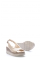 MirgeShoes Kadın Klasik Sandalet İçi Dışı Hakiki Deri Bej  MRG017512611343