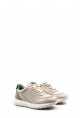 MirgeShoes Bej Bağcıklı Kadın Spor Ayakkabı İçi Dışı Hakiki Deri MRG011392610848