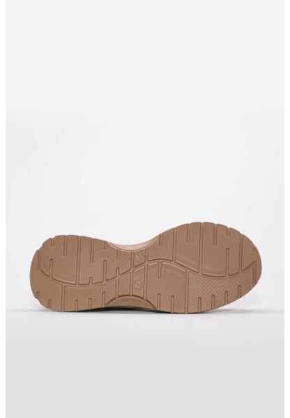 MirgeShoes Bej Bağcıklı Kadın Spor Sneaker Ayakkabı İçi Dışı Hakiki Deri MRG012992616530