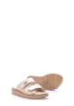 MirgeShoes Kadın Terlik İçi Dışı Hakiki Deri Bej   MRG017512611316