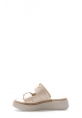 MirgeShoes Kadın Terlik İçi Dışı Hakiki Deri Bej  MRG017512611357