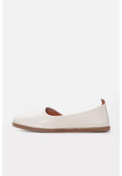 MirgeShoes Bej Rahat Kadın Babet Ayakkabı İçi Dışı Hakiki Deri MRG013702612317