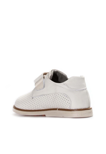 MirgeShoes Bej Unisex Çocuk Cırtcırtlı Casual Ayakkabı İçi Dışı Hakiki Deri MRG0113616235