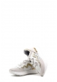 MirgeShoes Beyaz-Altın Bağcıklı Kadın Spor Ayakkabı İçi Dışı Hakiki Deri MRG0188726124263