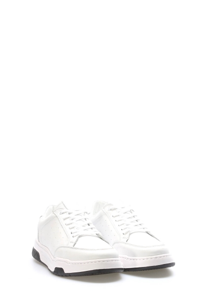 MirgeShoes Beyaz Bağcıklı Erkek Casual Ayakkabı İçi Dışı Hakiki Deri MRG01108113131123