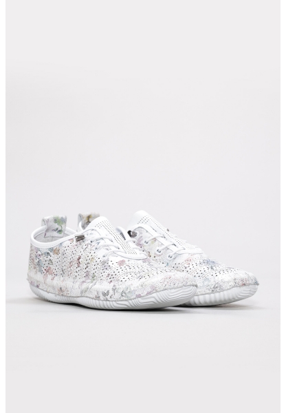 MirgeShoes Beyaz-Çiçekli Bağcıksız Kadın Casual Ayakkabı İçi Dışı Hakiki Deri MRG01266261318