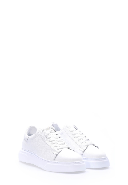 MirgeShoes Beyaz Bağcıklı Erkek Casual Ayakkabı İçi Dışı Hakiki Deri MRG01531131994