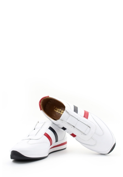 MirgeShoes Beyaz Bağcıksız Erkek Spor Ayakkabı İçi Dışı Hakiki Deri MRG0198613111005