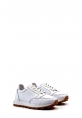 MirgeShoes Beyaz Bağcıklı Erkek Spor Sneaker Ayakkabı İçi Dışı Hakiki Deri MRG0128471947