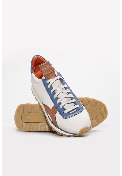 MirgeShoes Beyaz Erkek Spor Sneaker Ayakkabı İçi Dışı Hakiki Deri MRG01660131255889