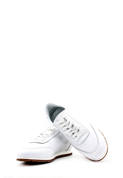 MirgeShoes Beyaz Bağcıklı Erkek Spor Sneaker Ayakkabı İçi Dışı Hakiki Deri MRG018531313617