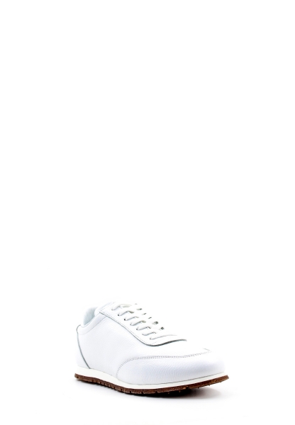MirgeShoes Beyaz Bağcıklı Erkek Spor Sneaker Ayakkabı İçi Dışı Hakiki Deri MRG018531313617