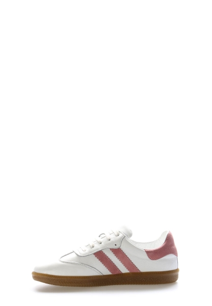 MirgeShoes Beyaz-Fuji Bağcıklı Kadın Casual Ayakkabı İçi Dışı Hakiki Deri MRG013122612541