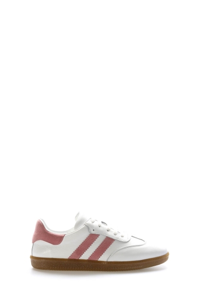 MirgeShoes Beyaz-Fuji Bağcıklı Kadın Casual Ayakkabı İçi Dışı Hakiki Deri MRG013122612541