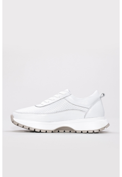 MirgeShoes Beyaz Bağcıklı Kadın Casual Ayakkabı İçi Dışı Hakiki Deri MRG01266261720