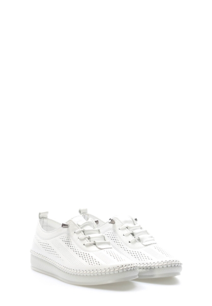 MirgeShoes İçi Dışı Hakiki Deri Beyaz Kadın Casual Ayakkabı AH081642612131