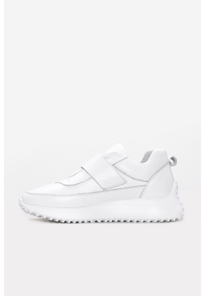 MirgeShoes Beyaz Bantlı Kadın Casual Ayakkabı İçi Dışı Hakiki Deri MRG0126626191227