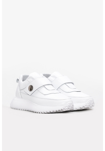 MirgeShoes Beyaz Bantlı Kadın Casual Ayakkabı İçi Dışı Hakiki Deri MRG0126626191227