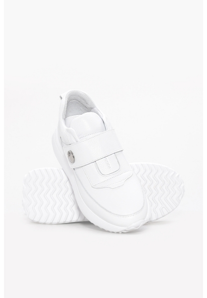 MirgeShoes Beyaz Bantlı Kadın Casual Ayakkabı İçi Dışı Hakiki Deri MRG0126626191227