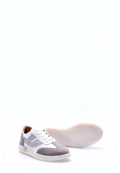 MirgeShoes Beyaz Bağcıklı Kadın Casual Ayakkabı İçi Dışı Hakiki Deri MRG013762612221