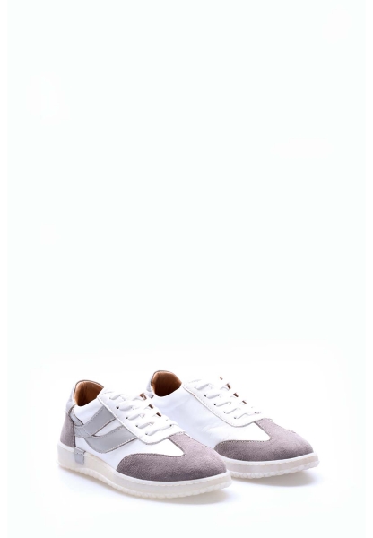 MirgeShoes Beyaz Bağcıklı Kadın Casual Ayakkabı İçi Dışı Hakiki Deri MRG013762612221