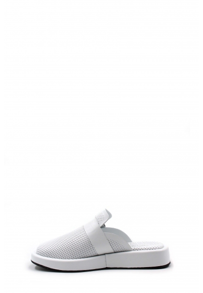 MirgeShoes Kadın Düz Terlik İçi Dışı Hakiki Deri Beyaz  MRG01840261515