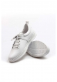 MirgeShoes Beyaz Bağcıklı Kadın Casual Ayakkabı İçi Dışı Hakiki Deri MRG011064261217