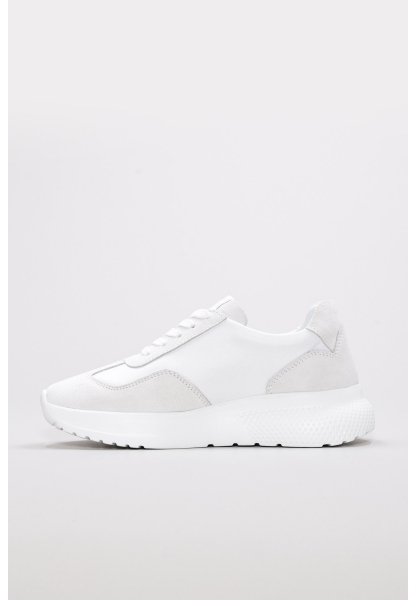 MirgeShoes Beyaz Bağcıklı Kadın Spor Ayakkabı İçi Dışı Hakiki Deri MRG0111122611267
