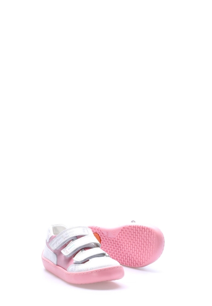 MirgeShoes İçi Dışı Hakiki Deri Beyaz Kız Çocuk Casual Ayakkabı AH080062411155