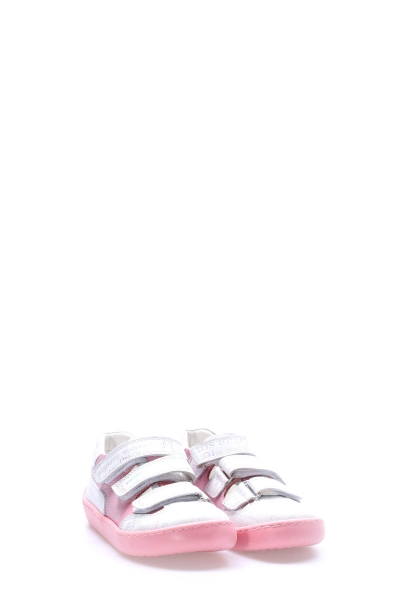 MirgeShoes İçi Dışı Hakiki Deri Beyaz Kız Çocuk Casual Ayakkabı AH080062411155