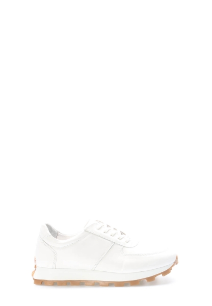 MirgeShoes Beyaz Bağcıklı Erkek Spor Sneaker Ayakkabı İçi Dışı Hakiki Deri MRG01284131925