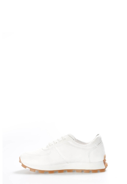 MirgeShoes Beyaz Bağcıklı Erkek Spor Sneaker Ayakkabı İçi Dışı Hakiki Deri MRG01284131925