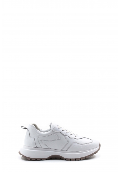 MirgeShoes Beyaz Bağcıklı Kadın Spor Ayakkabı İçi Dışı Hakiki Deri MRG01266261718