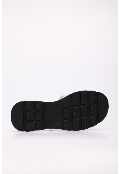 MirgeShoes Kadın Düz Terlik İçi Dışı Hakiki Deri Beyaz  MRG018402611209